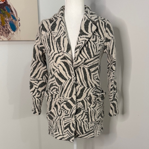 Rachel Zoe Black and White Zebra Print Blazer - Picture 1 of 6